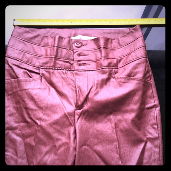 Have Denim - Faux leather high waist red pleather pant